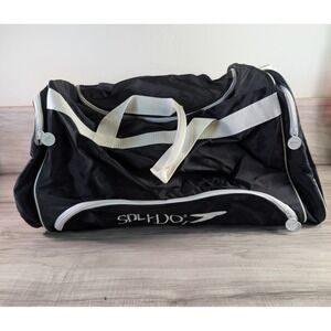 Vintage Speedo Large Swim/Travel/Gym Duffel Bag Retro White / Black  Mesh Pocket